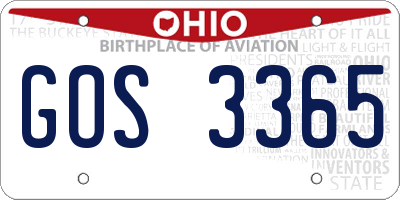 OH license plate GOS3365