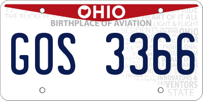OH license plate GOS3366