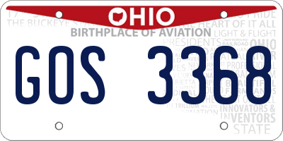 OH license plate GOS3368