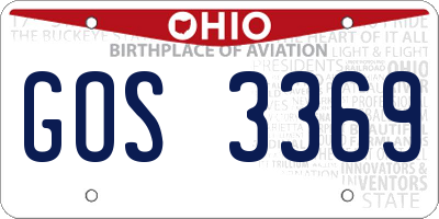 OH license plate GOS3369
