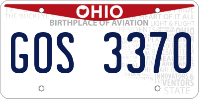 OH license plate GOS3370