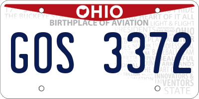 OH license plate GOS3372