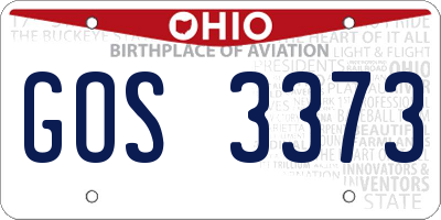 OH license plate GOS3373