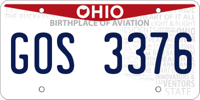 OH license plate GOS3376