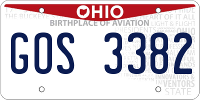 OH license plate GOS3382