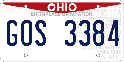 OH license plate GOS3384