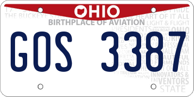 OH license plate GOS3387