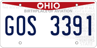 OH license plate GOS3391