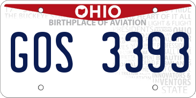 OH license plate GOS3393