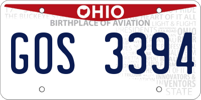 OH license plate GOS3394