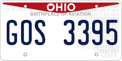 OH license plate GOS3395