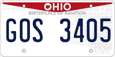 OH license plate GOS3405
