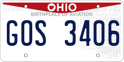 OH license plate GOS3406