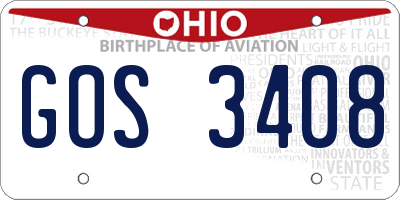 OH license plate GOS3408