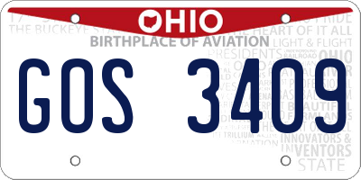 OH license plate GOS3409