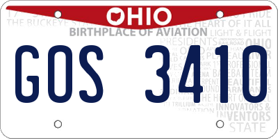 OH license plate GOS3410