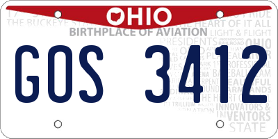 OH license plate GOS3412