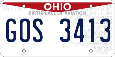 OH license plate GOS3413