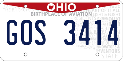 OH license plate GOS3414