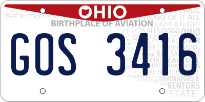 OH license plate GOS3416