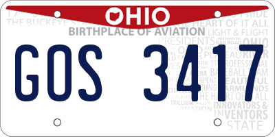 OH license plate GOS3417