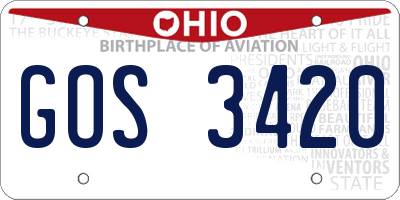 OH license plate GOS3420