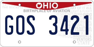 OH license plate GOS3421