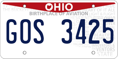 OH license plate GOS3425