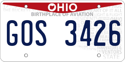OH license plate GOS3426