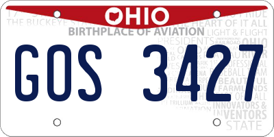 OH license plate GOS3427