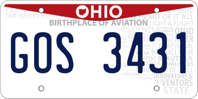 OH license plate GOS3431