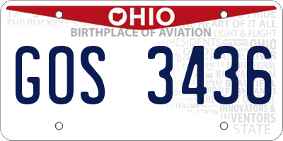 OH license plate GOS3436
