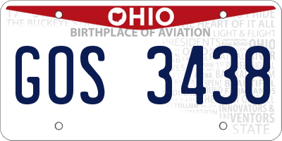 OH license plate GOS3438