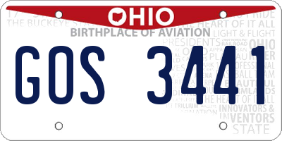 OH license plate GOS3441
