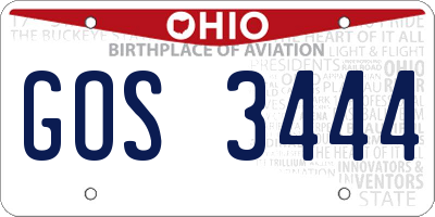 OH license plate GOS3444