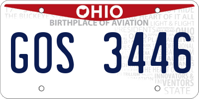 OH license plate GOS3446