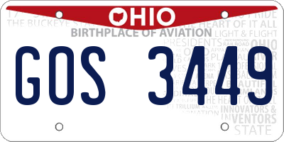 OH license plate GOS3449