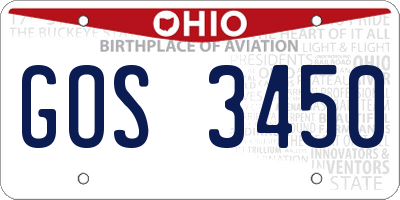 OH license plate GOS3450