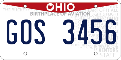 OH license plate GOS3456