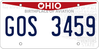 OH license plate GOS3459