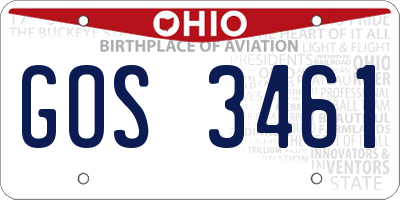 OH license plate GOS3461