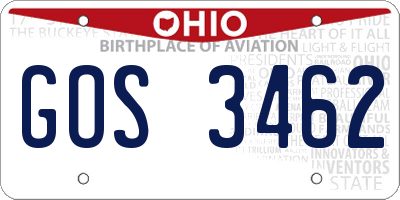 OH license plate GOS3462