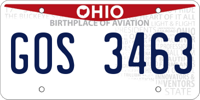 OH license plate GOS3463