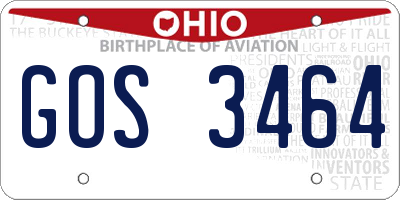 OH license plate GOS3464