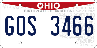 OH license plate GOS3466