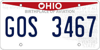 OH license plate GOS3467