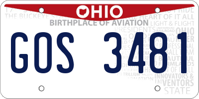 OH license plate GOS3481