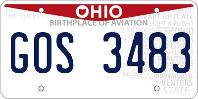 OH license plate GOS3483