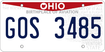 OH license plate GOS3485