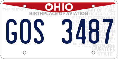 OH license plate GOS3487